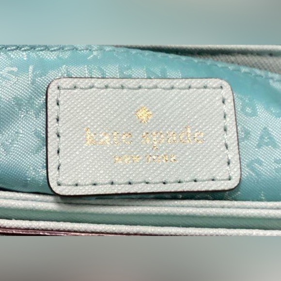Kate Spade Laurel Way Flap Crossbody Cow Leather Purse Aqua Mint - Picture 8 of 8